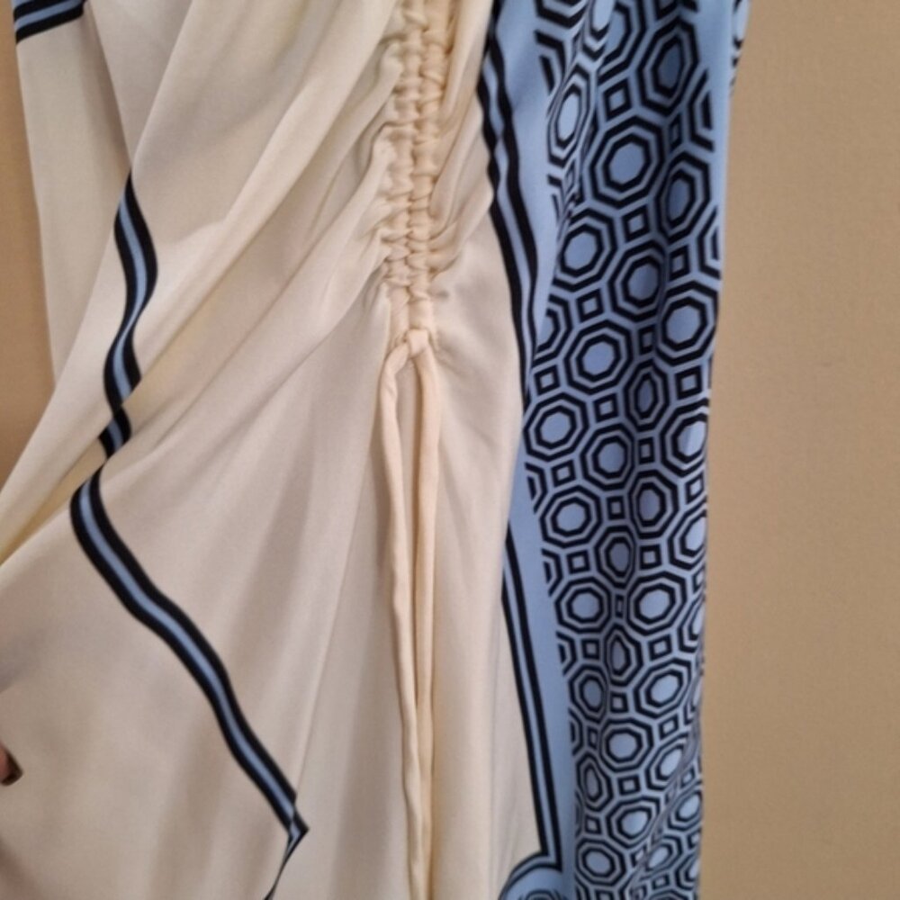 Tory Burch Womens White green One Shoulder Sloane Silk Dress NWT Sz 2 - Picture 7 of 12